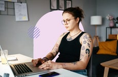 Woman using laptop