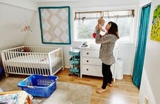 Mother and child in nursery